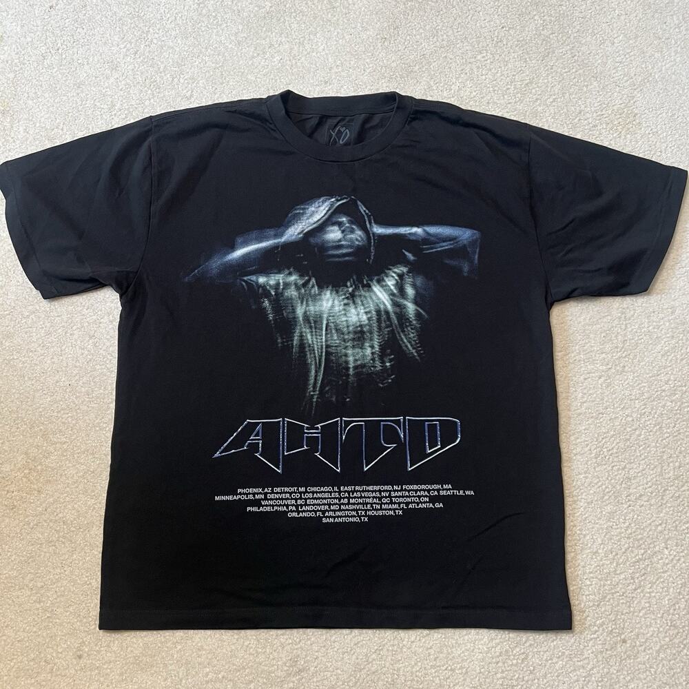 The Weeknd AHTD 2025 Tour XXL Shirt Distorted Face XO After Hours Til Dawn Black
